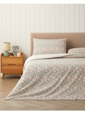 English Home Chirping Bloom Kolay Ütülenir Çift Kişilik Nevresim Seti 200X220 cm Pembe - Yeşil