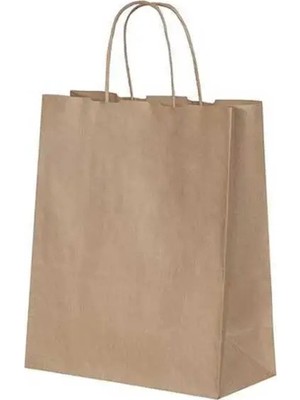 Doğaberen Kraft Kağıt Çanta Burgu Saplı  18X23X8CM 25 Adet