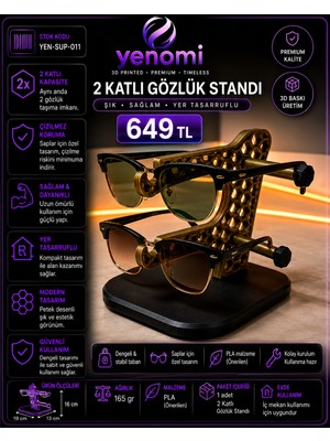 Yenomi 2 Katlı Gözlük Standı