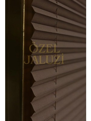 Özel Jaluzi Kahve Cam Balkon ve Ofis Plisse PERDE(PLAIN008)