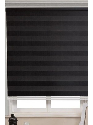 Özel Jaluzi Siyah Bambu Kumaş Zebra Stor Perde Etek Dilimsiz 1. Kalite