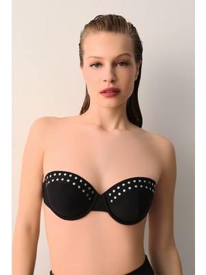 Suwen Spark Aksesuar Detaylı Straplez Bikini Üst