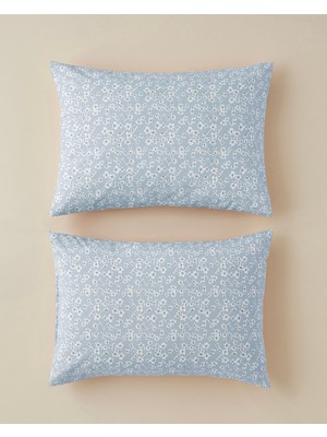 English Home Dulcie Kolay Ütülenir 2'li Yastık Kılıfı 50X70 cm Mavi