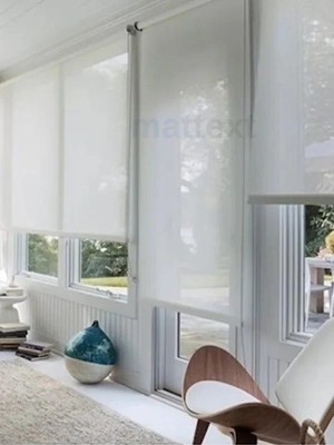 Mattext Beyaz Sun Screen Stor Perde