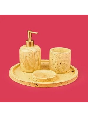 Matmel Bath Traverten Görünümlü Banyo Seti - Bej