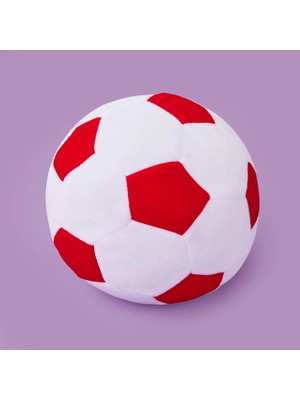 Matmel Soft Futbol Topu Figürlü Yastık - Beyaz / Kırmızı - 30X30 cm