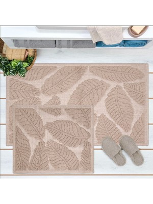 Matmel Soft Big Barg 2'li Banyo Paspası - Bej - 60X100 cm + 50X60 cm