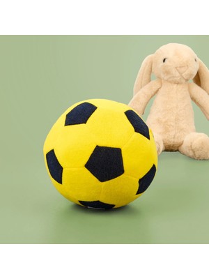 Matmel Soft Futbol Topu Figürlü Yastık - Sarı / Lacivert - 30X30 cm