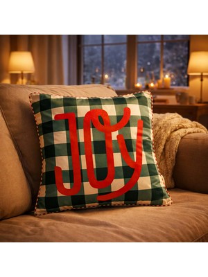 Matmel Soft Joy Kırlent - Ekru / Yeşil - 45X45 cm