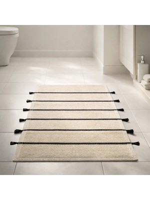 Matmel Soft Rigel Banyo Paspası - Ekru / Siyah - 60X100 cm