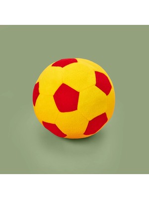 Matmel Soft Futbol Topu Figürlü Yastık - Sarı / Kırmızı - 30X30 cm