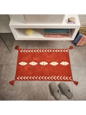 Matmel Soft Tufting Thek Banyo Paspası - Kiremit - 60X90 cm