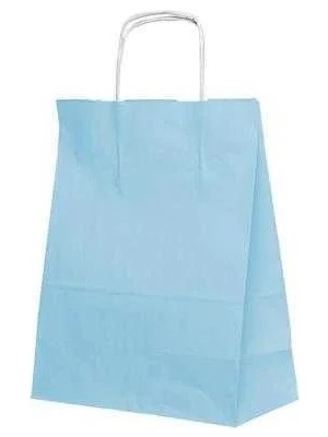 Doğaberen Kağıt Çanta Burgu Saplı  Mavi  25X31X12 25 Adet