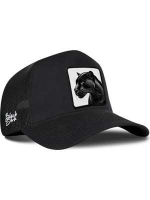 BlackBörk Panter Logolu Siyah Trucker Şapka