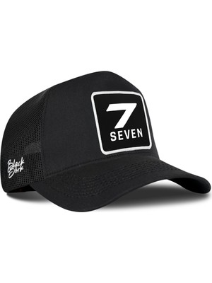BlackBörk 7 Numara Logolu Siyah Trucker Şapka
