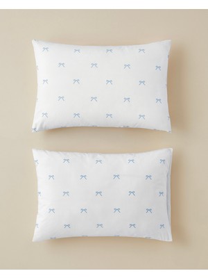 English Home Romance Ribbon Kolay Ütülenir 2'li Yastık Kılıfı 50X70 cm Mavi