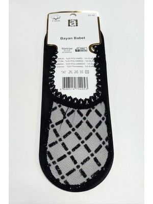 MiraLive Çarpı Dantel Babet Çorap
