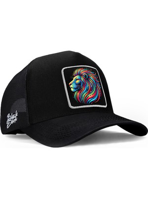 BlackBörk Aslan Logolu Siyah Trucker Şapka