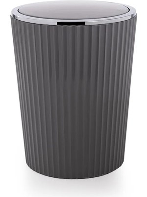 Matmel Nely Krom Kaplama Banyo Çöp Kovası - Gri - 6 Lt