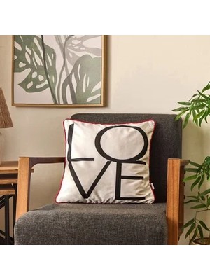 Matmel Soft Liebe Kırlent - Siyah / Beyaz - 45X45 cm