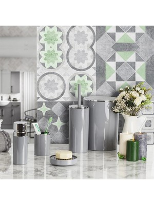 Matmel Lenox 5'li Banyo Aksesuar Set - Gri