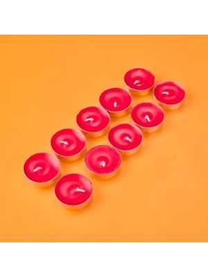 Matmel 10'lu Tealight Mum - Kırmızı - 3,8 cm