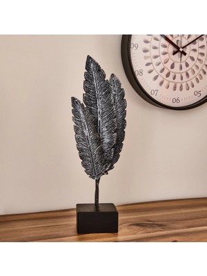 Matmel Deco Tüy Dekor - Gümüş / Siyah - 38 cm
