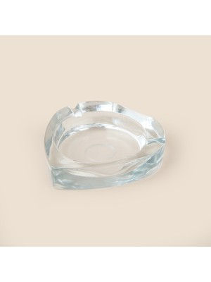 Matmel Glass Heart Cam Küllük - Şeffaf - 10 cm