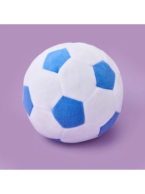 Matmel Soft Futbol Topu Figürlü Yastık - Beyaz / Mavi - 30X30 cm
