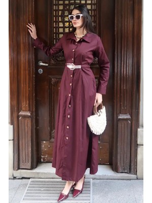 Kechi Woman Poplin Kumaş Akseusarlı Elbise