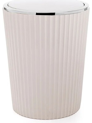 Matmel Nely Krom Kaplama Banyo Çöp Kovası - Bej - 6 Lt