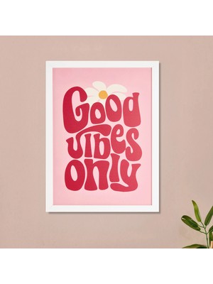 Matmel Deco Good Vibes Only Pano - Pembe - 30X40 cm