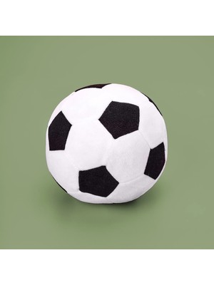 Matmel Soft Futbol Topu Figürlü Yastık - Siyah / Beyaz - 30X30 cm