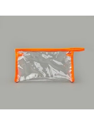 Matmel Fosforlu Xl Pvc Kozmetik Çantası - Şeffaf / Sarı - 16X26 cm