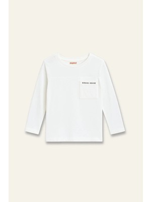 Zeyland Erkek Çocuk Baskılı Uzun Kol T-Shirt - Ekru