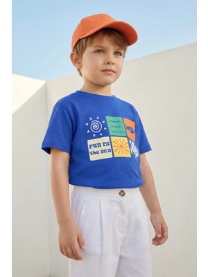 Zeyland Erkek Çocuk Baskılı T-Shirt  - Sax