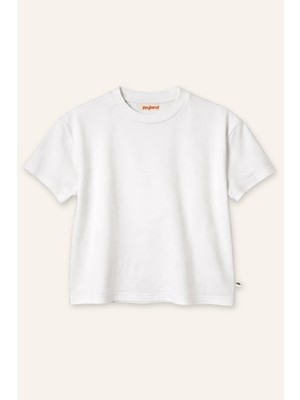 Zeyland Kız Erkek Çocuk Oversize T-Shirt  - Beyaz