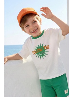 Zeyland Erkek Çocuk Baskılı T-shirt  - Beyaz