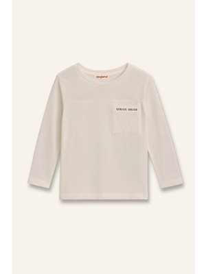 Zeyland Erkek Çocuk Baskılı Uzun Kol T-shirt - Bej