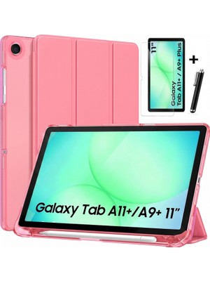 M.TK Moveteck Galaxy Tab A11 Plus/a9 Plus 11 Inç Uyumlu Kılıf Smart Pc Akıllı Kapak +Esnek Ekran Koruyucu+ Kalem Set