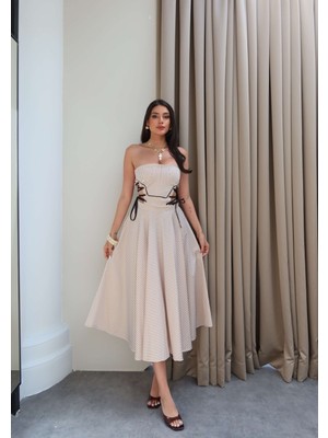 Esra Helvacı Çizgili Crop Etek Takım