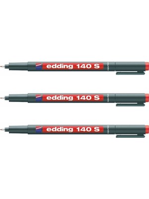 Edding 140S Siyah Asetat Kalemi 3'lü Su Geçirmez Metal Kalem 0.3 mm Çizgi Kalınlığı