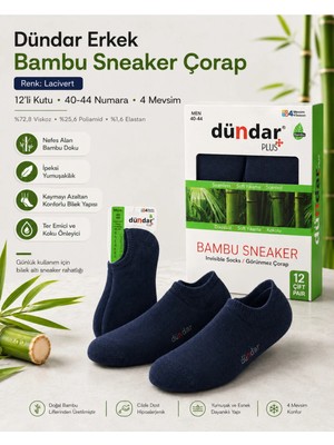 Dündar 12’li Erkek Bambu Sneaker 4 Mevsim Nefes Alan Yumuşak Spor Ayakkabı Çorabı