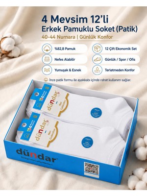 Dündar 4 Mevsim 12’li Erkek Pamuklu Soket Patik Çorap Günlük Spor Ofis