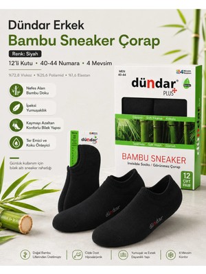 Dündar 12’li Erkek Bambu Sneaker 4 Mevsim Nefes Alan Yumuşak Spor Ayakkabı Çorabı