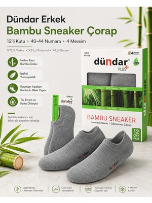 Dündar 12’li Erkek Bambu Sneaker 4 Mevsim Nefes Alan Yumuşak Spor Ayakkabı Çorabı