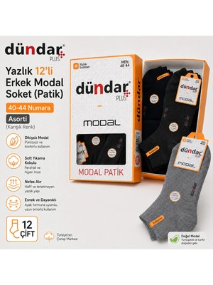 Dündar Yazlık 12’li Erkek Modal Soket Patik 40-44 Ince Nefes Alan Günlük Çorap