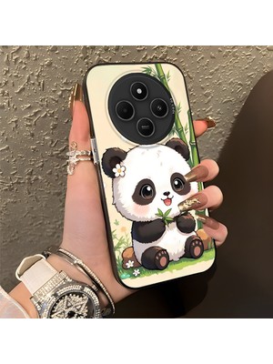 HONTINGA Xiaomi Redmi 14C 4g ile Uyumlu Kılıf Silikon Kenar Sert Arka Kamera Koruyucu Basitlik Anti Düşme Kamera Korumalı Panda Desen Couple Telefon Kılıfı Kadın ve Erkek Için Uygundur K1-1478