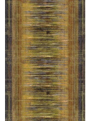 Kilim Home Estetik Çizgili Modern Salon Pamuk Taban Halısı - Sarı/antrasit MARS524