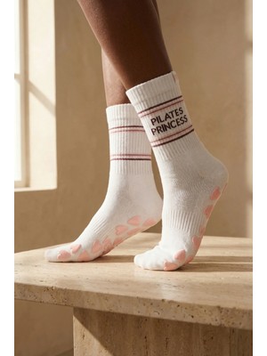 Bony Socks Kadın Soket Pilates Çorabı Ekru